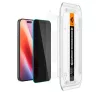 Spigen Glas.tR EZ Fit Privacy Apple iPhone 16 Pro / 17 / 17 Pro, tempered kijelzővédő fólia felhelyező kerettel (2db)
