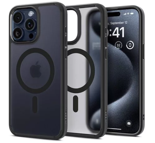 Spigen Ultra Hybrid MagFit Apple iPhone 16 Pro tok, MagSafe, Frost, fekete