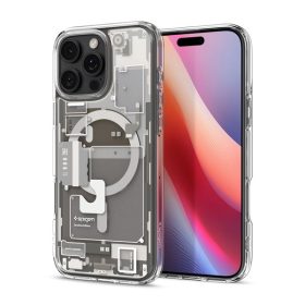   Spigen Ultra Hybrid MagFit Apple iPhone 16 Pro tok, MagSafe Natural Titanium, Zero One, átlátszó