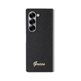   Guess PC/TPU Glitter Flakes Metal Logo Samsung Galaxy Z Fold 6 hátlap tok, fekete