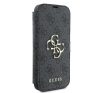 Guess 4G Metal Logo iPhone 16 Pro flip/oldalra nyíló tok, fekete GUBKP16L4GMGGR