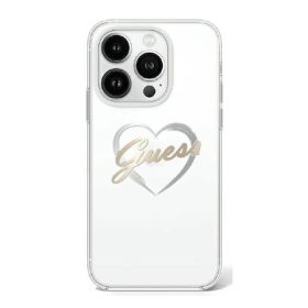   Guess IML Heart iPhone 16 Pro kemény hátlap tok, átlátszó GUHCP16LHCHGSPT