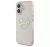 Guess IML Heart iPhone 16 kemény hátlap tok, rózsaszín GUHCP16SHCHGSPP