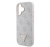 Guess Leather Metal Logo Strass Crossbody iPhone 16 kemény hátlap tok, rózsaszín GUHCP16SP4TDSCPP
