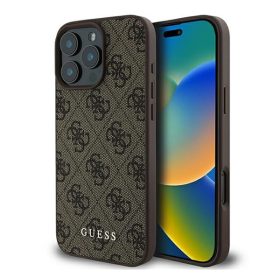   Guess 4G Classic iPhone 16 Pro Max kemény hátlap tok, barna GUHCP16XG4GFBR