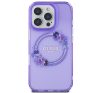 Guess IML Flowers Wreath iPhone 16 Pro MagSafe kemény hátlap tok, lila GUHMP16LHFWFCU