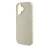 Guess Grained Ring iPhone 16 MagSafe kemény hátlap tok, bézs GUHMP16SPGHSMME