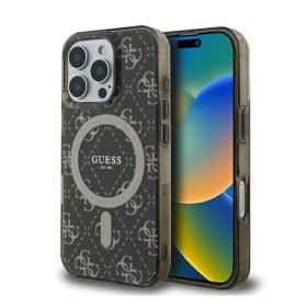   Guess IML 4G Background iPhone 16 Pro Max MagSafe kemény hátlap tok, barna GUHMP16XH4DTEW