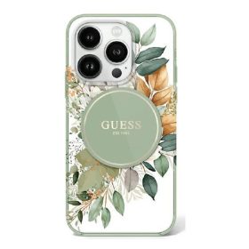   Guess IML Flower & Tonal Circle iPhone 16 Pro Max kemény hátlap tok, zöld GUHMP16XHFWBDCEN
