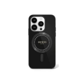   Guess IML Rhinestones MagSafe iPhone 16 Pro Max kemény hátlap tok, fekete GUHMP16XPFTDTEK