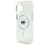 Karl Lagerfeld IML Metal Karl Head iPhone 16 MagSafe kemény hátlap tok, fehér KLHMP16SHLSKIH