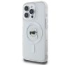Karl Lagerfeld IML Metal Karl Head iPhone 16 Pro MagSafe kemény hátlap tok, fehér KLHMP16LHLSKIH