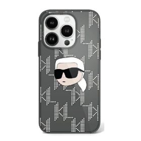   Karl Lagerfeld IML Karl Head Electroplated iPhone 16 kemény hátlap tok, fekete KLHCP16SHKLPKHK
