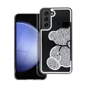   Teddy Bear Samsung Galaxy A52 5G / A52 LTE ( 4G ) / A52s 5G csillogó köves tok, ezüst