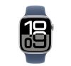 Apple Watch S10 Cellular ezüst alumíniumtok, Denim Sport szíjjal, 42mm, M/L