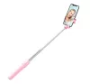Prémium selfie bot, 19 - 70 cm, forgatható, exponáló gombbal, bluetooth-os, v4.0, tripod, R1, rózsaszín
