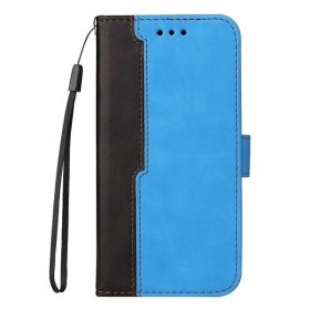   Apple Wooze Colour Wallet iPhone 16 Pro oldalra nyíló tok, stand, kártyatartóval, kézpánttal, kék