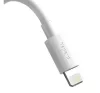 Baseus Simple Wisdom USB / Lightning adat/töltőkábel, 2,4A, 1,5m, Fehér (2db)