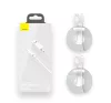 Baseus Simple Wisdom USB / Lightning adat/töltőkábel, 2,4A, 1,5m, Fehér (2db)