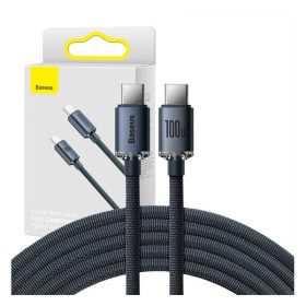   Baseus Crystal Shine USB-C - USB-C kábel, 100W, 1.2m, fekete