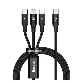   Baseus Rapid Series USB-C 3in1 USB - Lightning - USB-C kábel, 20W, 1,5 m, fekete