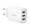 Baseus 3xUSB-A hálózati gyortöltő, 17W, fehér
