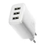 Baseus 3xUSB-A hálózati gyortöltő, 17W, fehér
