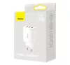 Baseus 3xUSB-A hálózati gyortöltő, 17W, fehér