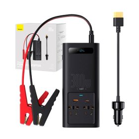 Baseus autós inverter 300W, 220V, fekete (CN / EU)