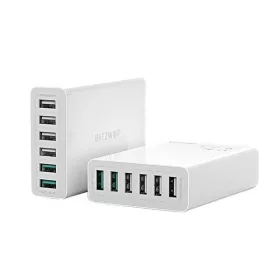Blitzwolf BW-S15 6xUSB-A töltő, QC 3.0, 60W, fehér