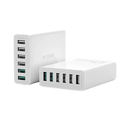 Blitzwolf BW-S15 6xUSB-A töltő, QC 3.0, 60W, fehér