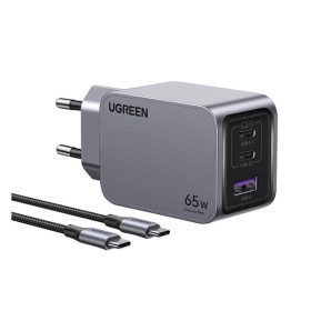   Ugreen Nexode Pro USB-A + 2x USB-C hálózati töltő adapter + USB-C kábel, 65W, 1.5m, fekete