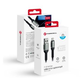   Forcell F-Energy C257 USB A-Lightning töltő / adatkábel, 2,4A, 12W, 1,2m, fekete