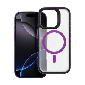   Neo iPhone 16 Pro Max MagSafe kompatibilis kemény hátlap tok, átlátszó/lila