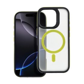   Neo iPhone 16 Plus MagSafe kompatibilis kemény hátlap tok, átlátszó/sárga