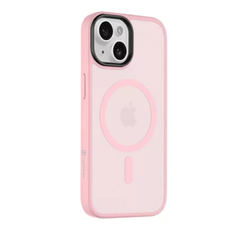 Tactical MagForce Hyperstealth iPhone 15 hátlap tok, áttetsző/rózsaszín