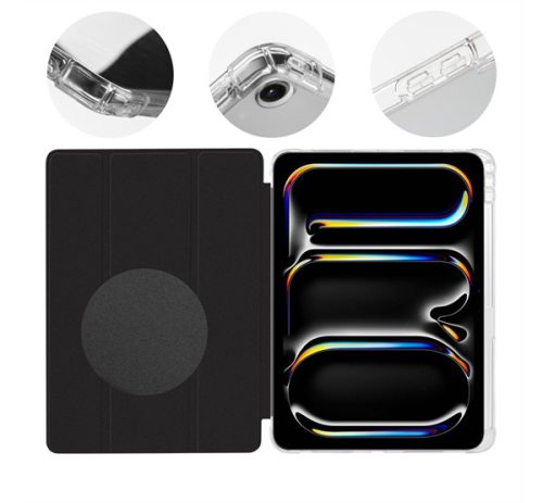 OBAL:ME MistyTab iPad Pro 11 (2024 / 2025) oldalra nyíló, kitámasztható tok, fekete