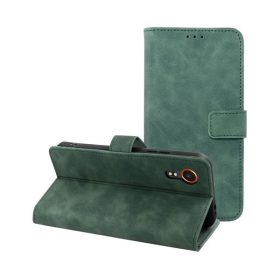   Tender Book Samsung Galaxy XCover 7 flip/oldalra nyíló műbőr tok kártyatartó résszel, zöld