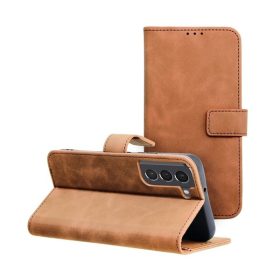   Tender Book Samsung Galaxy A53 5G flip/oldalra nyíló műbőr tok kártyatartó résszel, barna