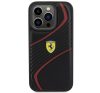 Ferrari Twist Metal Logo iPhone 15 Pro kemény hátlap tok, fekete FEHCP15LPTWK