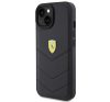 Ferrari Quilted Metal Logo iPhone 15 / 14 / 13 kemény hátlap tok, fekete FEHCP15SRDUK