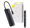 Baseus Lite Series 6 az 1-ben Hub USB-C-2x USB-A 3.0+USB-C+HDMI+SD/TF, fekete