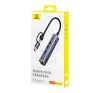 Baseus UltraJoy 4 az 1-ben Hub USB-A-USB-C 3xUSB3.0+USB-C+RJ45, szürke