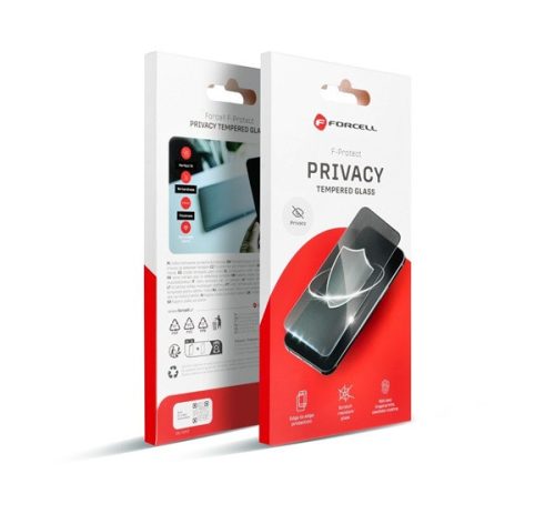 Forcell Privacy Iphone 17E / 16E / 14 / 13 / 13 Pro betekintésgátló kijelzővédő üvegfólia, fekete