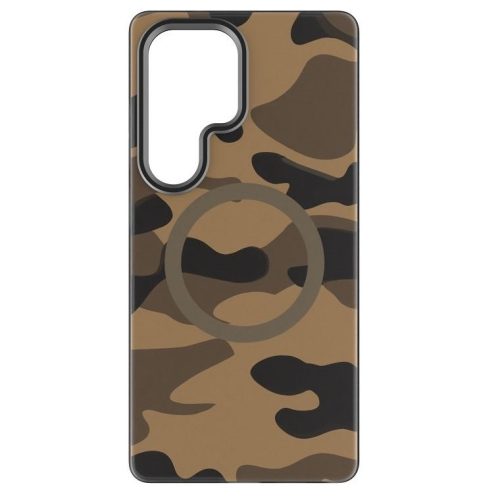Forcell F-Protect Levels Samsung Galaxy S25 Ultra ütésálló MagSafe tok, Camo, barna-szürke