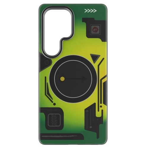 Forcell F-Protect Levels Samsung Galaxy S25 Ultra ütésálló MagSafe tok, Cyber, zöld-szürke