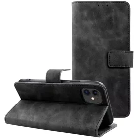  Tender Book Samsung Galaxy S25 flip/oldalra nyíló műbőr tok kártyatartó résszel, fekete
