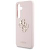 Guess Silicone Big 4G Logo Bottom Script Samsung Galaxy S25 hátlap tok, rózsaszín