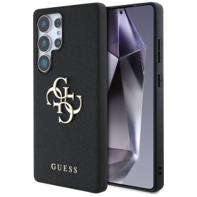   Guess Grained Big 4G Logo Small Classic Logo Samsung Galaxy S25 Ultra  kemény hátlap tok, fekete