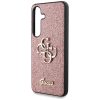 Guess Fixed Glitter Big 4G Metal Logo Samsung Galaxy S25 kemény hátlap tok, rózsaszín